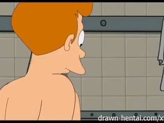 Futurama hentai - sprchový trojice
